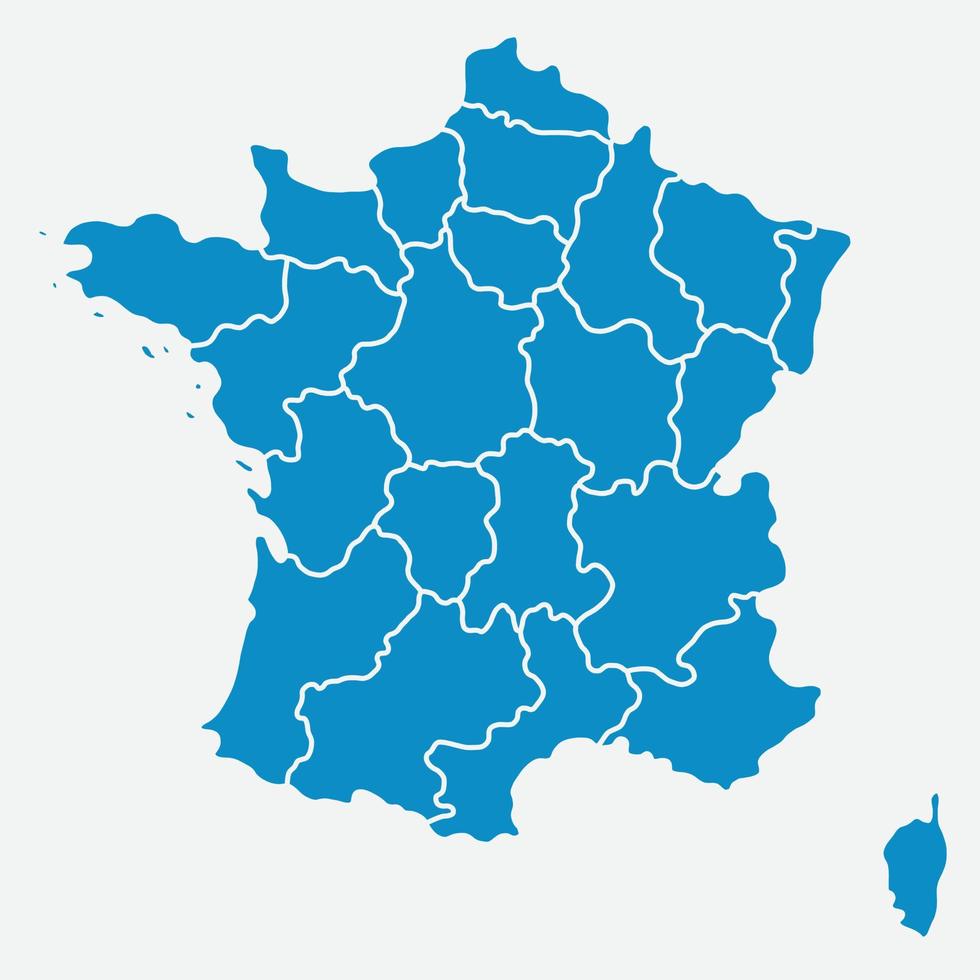 doodle dessin à main levée de la carte de la france. vecteur