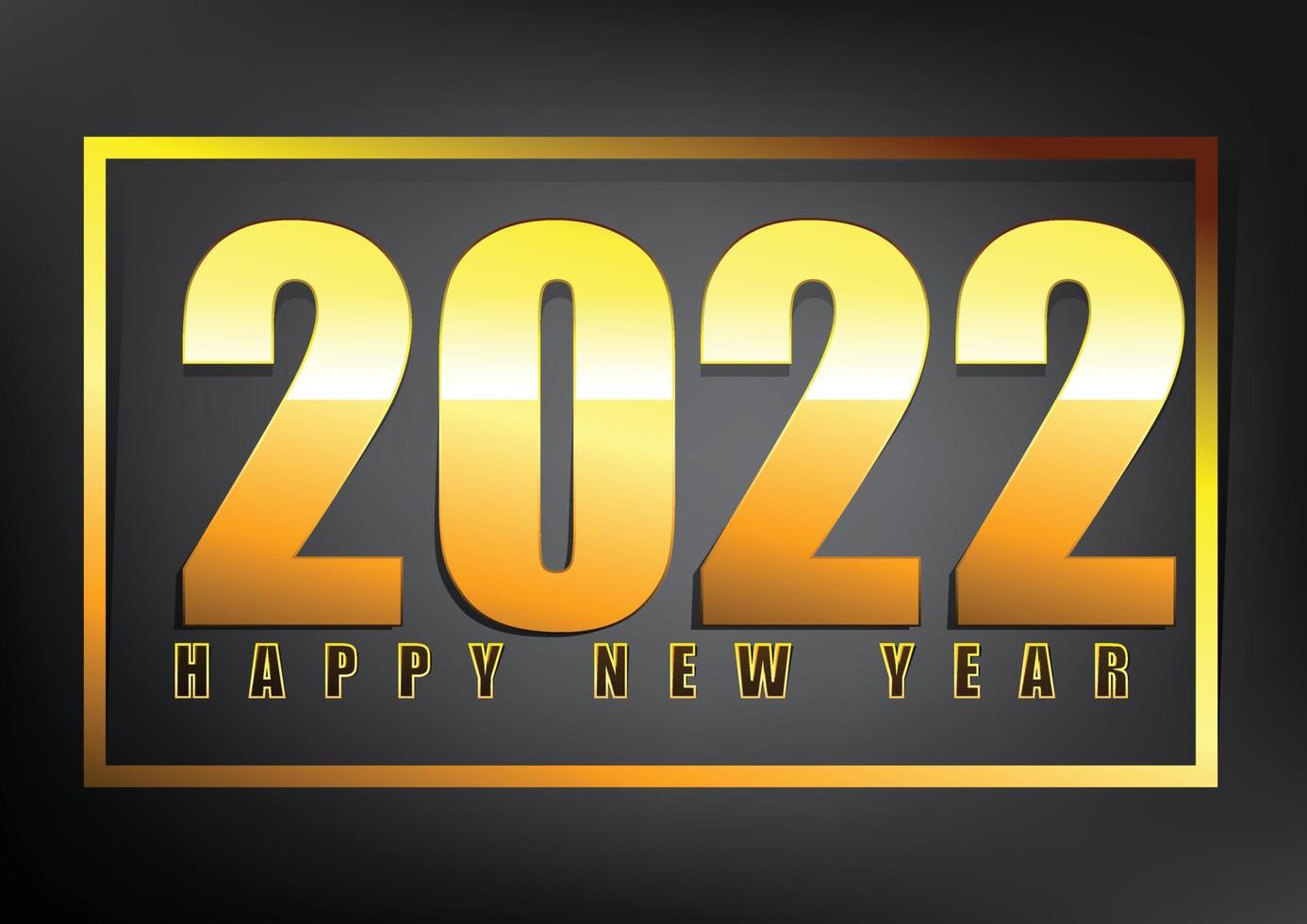 2022, fond chic de bonne année 2022. design doré pour le vecteur de cartes de voeux du nouvel an 2022.