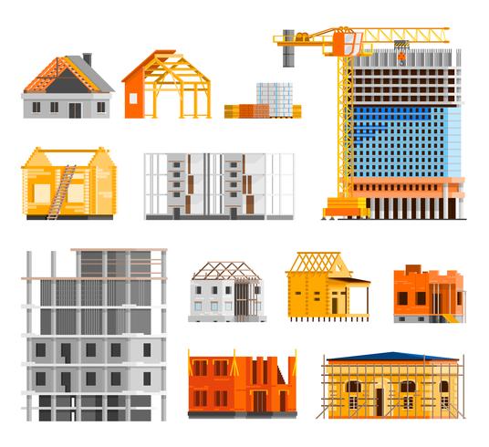 Jeu d&#39;icônes de construction vecteur