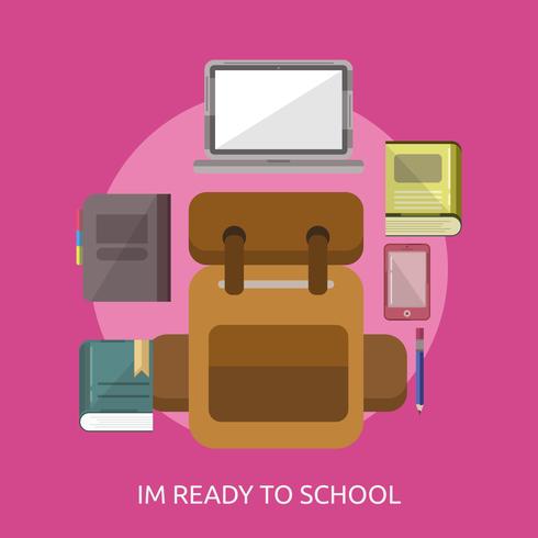 Im Ready to School Illustration conceptuelle Design vecteur