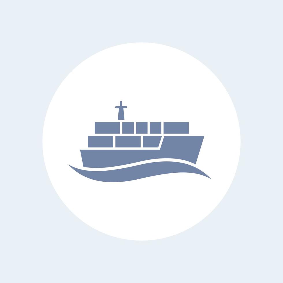 icône de porte-conteneurs, transport, cargo, transport maritime, icône d'expédition isolée, illustration vectorielle vecteur