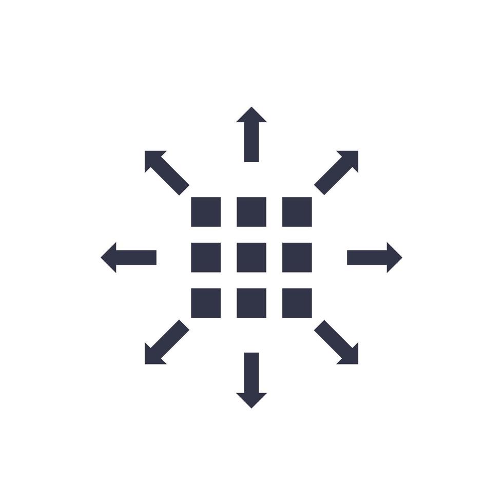 icône de distribution, signe sur blanc vecteur