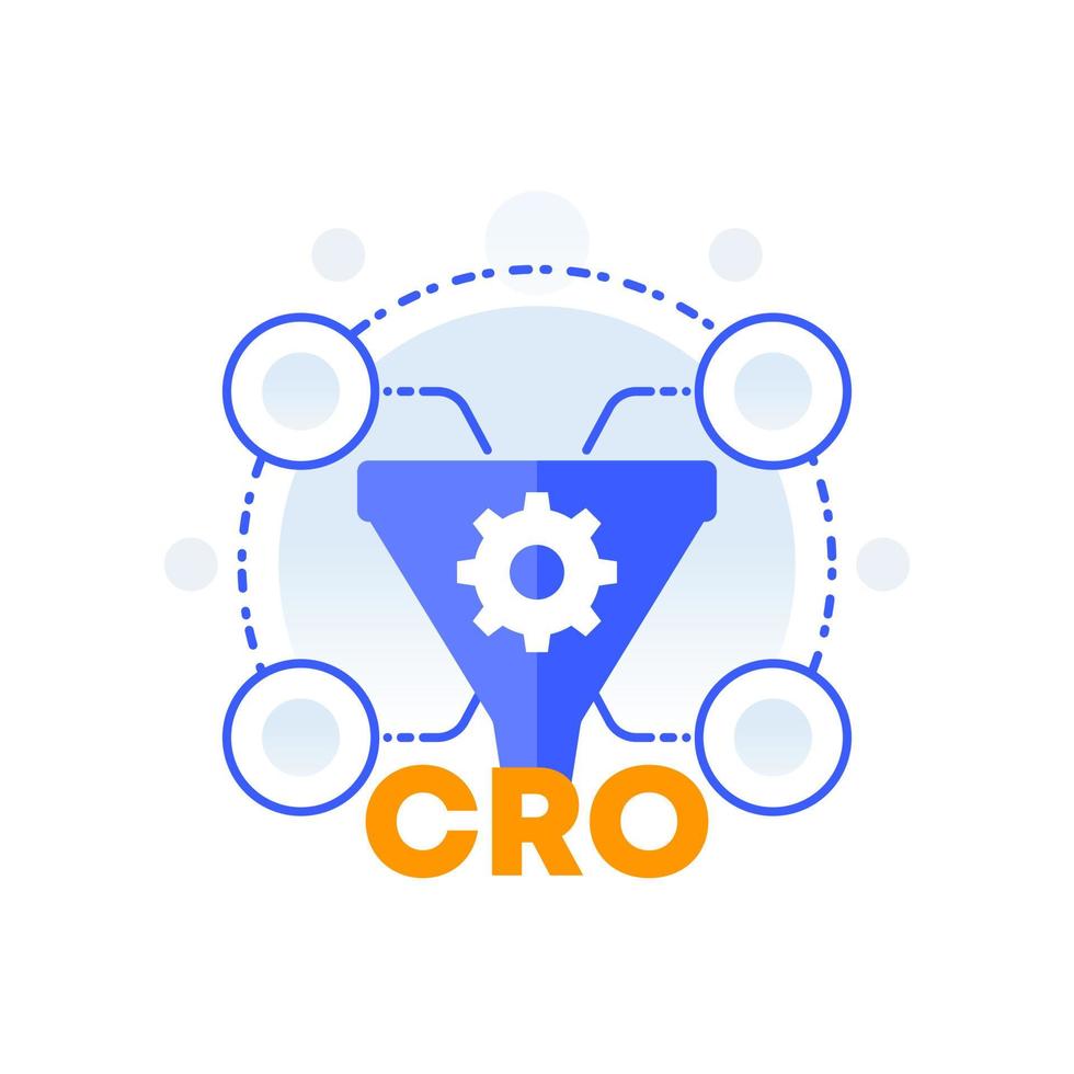 cro, optimisation du taux de conversion, icône de vecteur d'entonnoir de vente