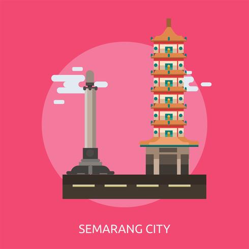 Ville de Semarang en Indonésie Illustration conceptuelle Conception vecteur