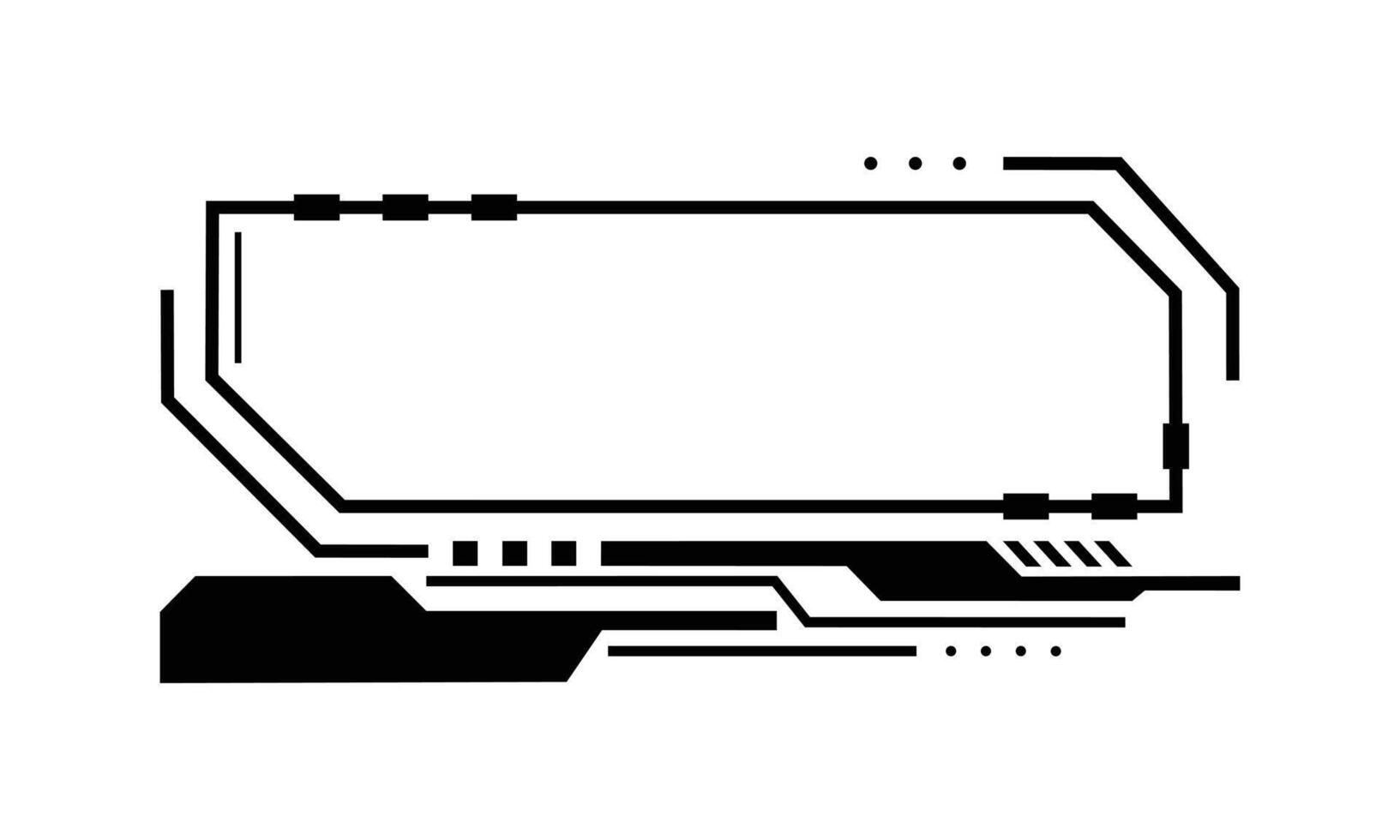 illustration de jeu hud pour la conception de jeux de panneaux. illustration futuriste ou cyber-cadre pour l'interface de jeu. copiez l'illustration de l'espace dans le thème des sciences technologiques. vecteur