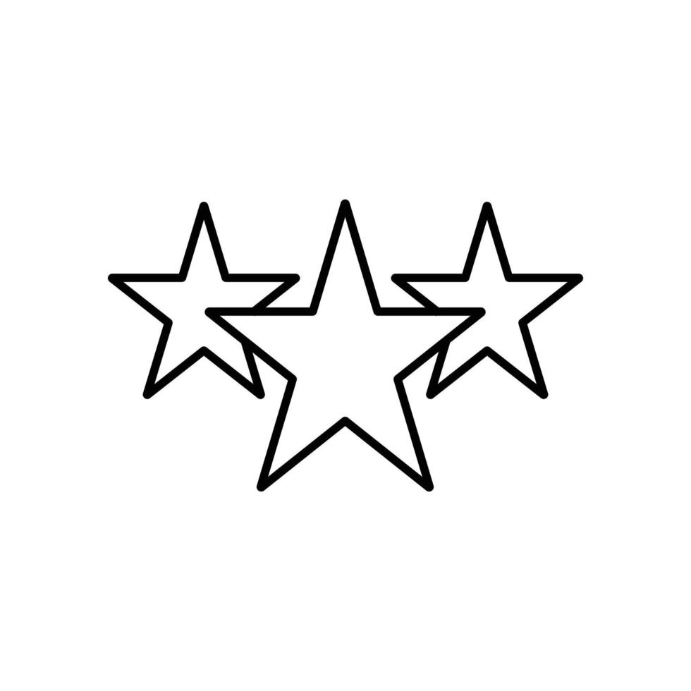 Trois étoiles. une icône liée à la victoire, à l'attribution, à la notation, etc. élément modifiable pour le site Web ou l'application mobile ui ux. vecteur