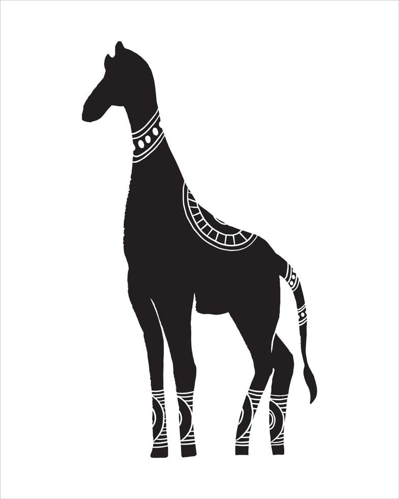 silhouette de girafe dans un style scandinave vecteur