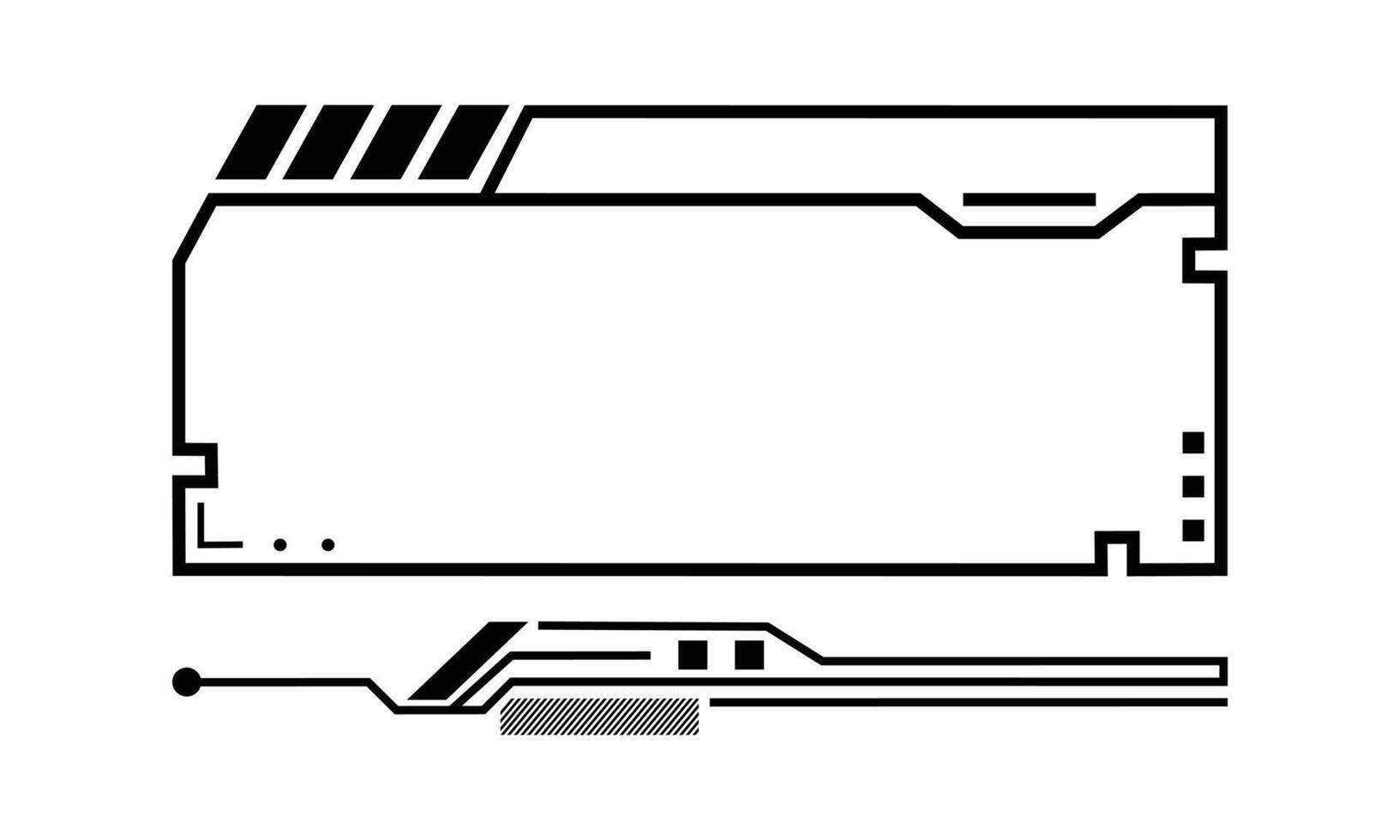 illustration de jeu hud pour la conception de jeux de panneaux. illustration futuriste ou cyber-cadre pour l'interface de jeu. copiez l'illustration de l'espace dans le thème des sciences technologiques. vecteur