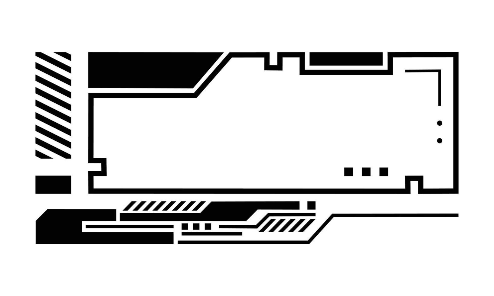 illustration de jeu hud pour la conception de jeux de panneaux. illustration futuriste ou cyber-cadre pour l'interface de jeu. copiez l'illustration de l'espace dans le thème des sciences technologiques. vecteur