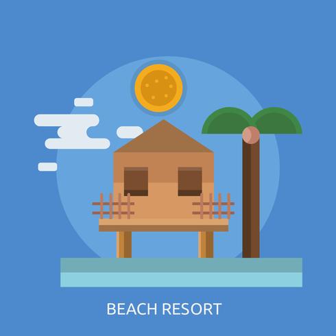 Ressort de plage Illustration conceptuelle Design vecteur