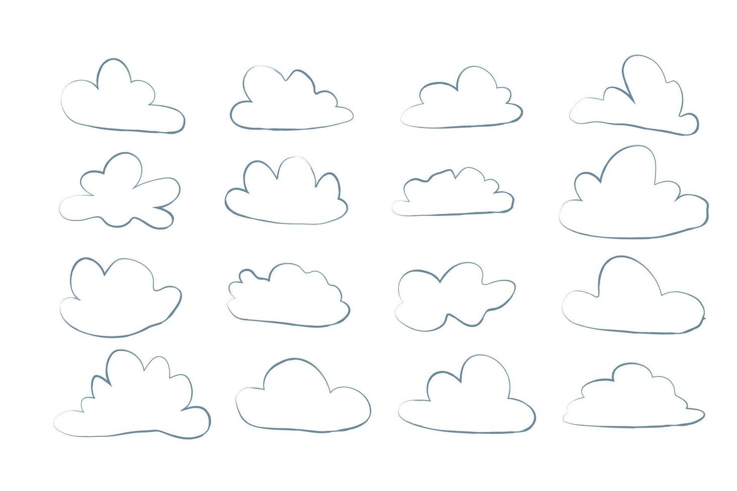 nuage dans le style de croquis de doodle dessinés à la main vecteur