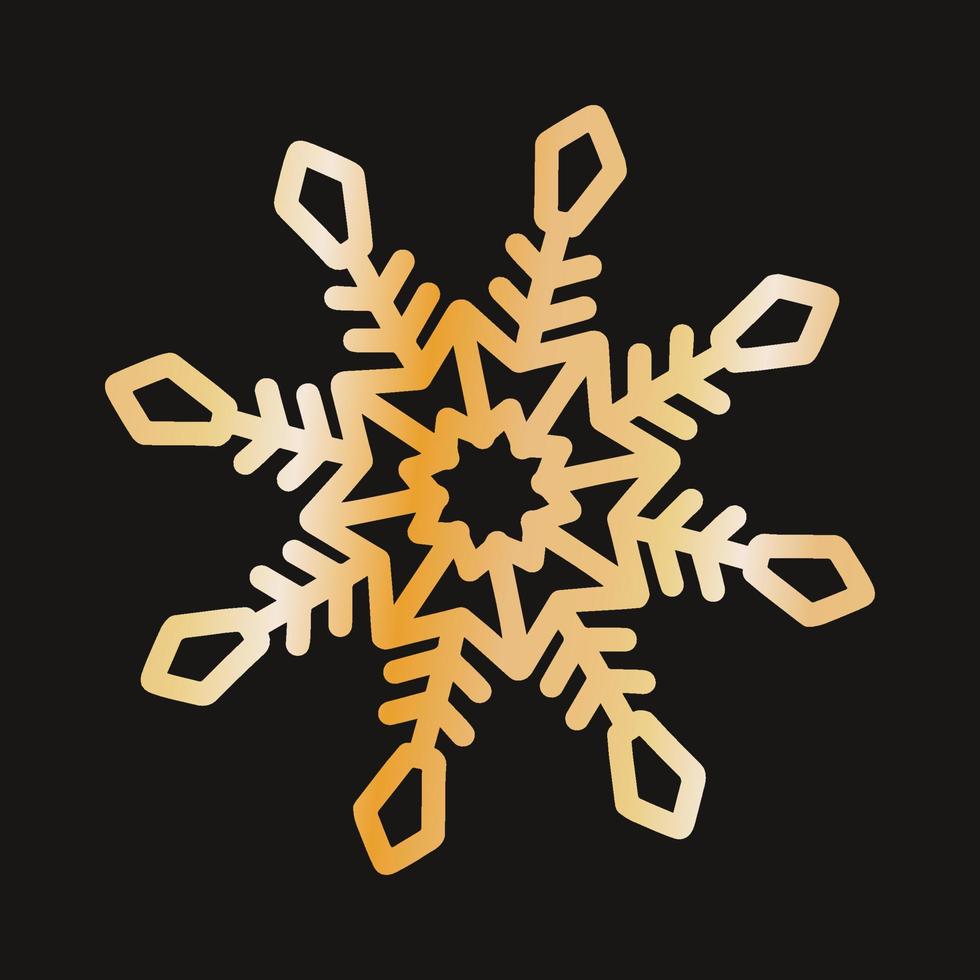 flocon de neige mignon, conception de noël festive du symbole d'hiver unique vecteur