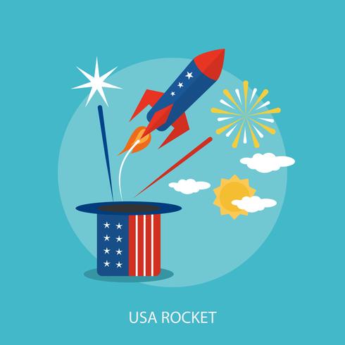 USA Rocket Conceptuel illustration Design vecteur