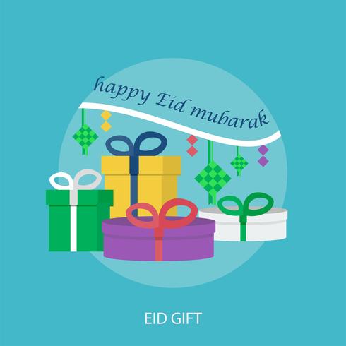 Eid Gift Illustration conceptuelle Design vecteur