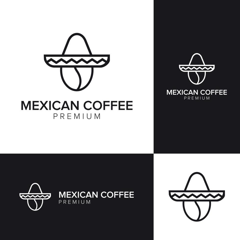 modèle vectoriel d'icône de logo de café mexicain