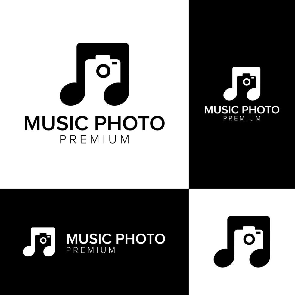 modèle vectoriel d'icône de logo de photo de musique
