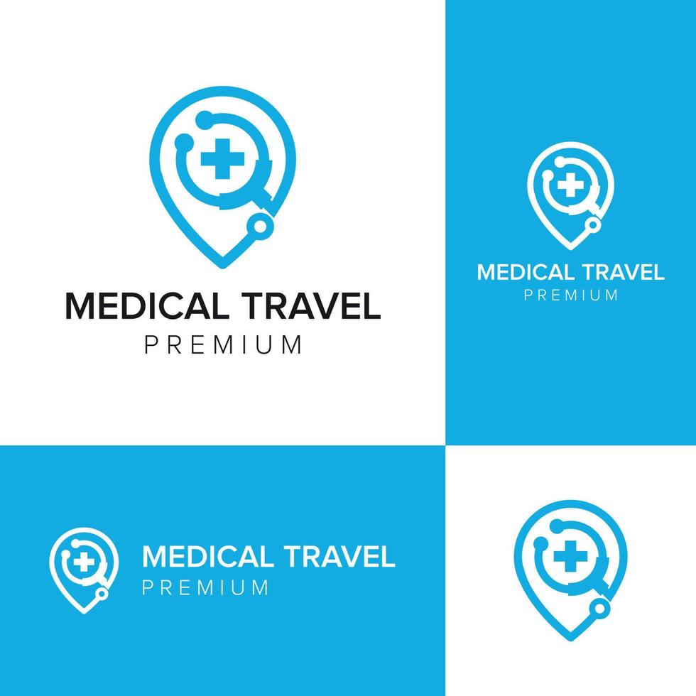 modèle de vecteur d'icône de logo de voyage médical