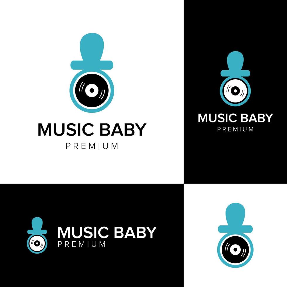 modèle de vecteur d'icône de logo de bébé de musique