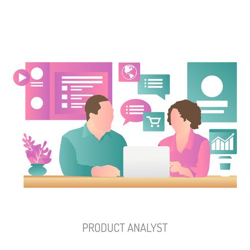 Analyste produit Illustration conceptuelle Design vecteur