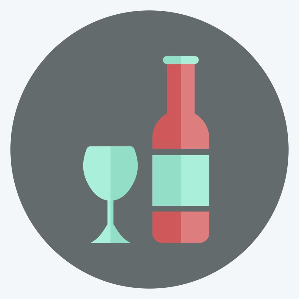 champagne icône - style plat - illustration simple, trait modifiable vecteur