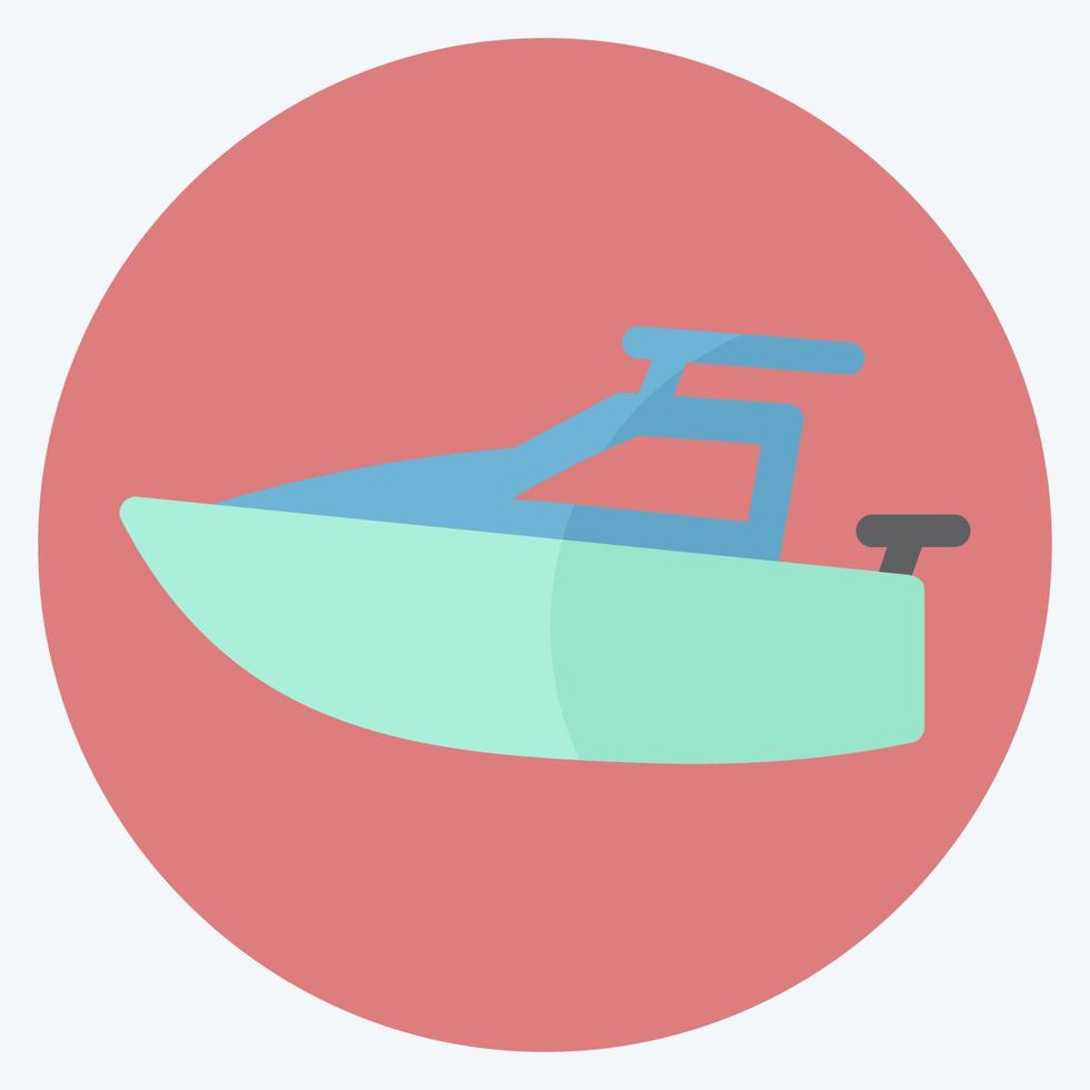 yacht d'icône - style plat - illustration simple, trait modifiable vecteur
