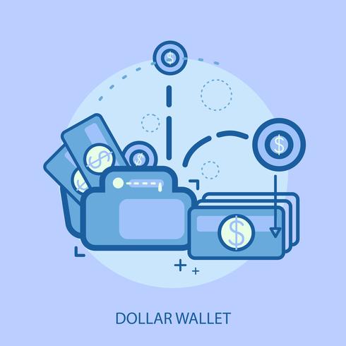 conception illustration conceptuelle de portefeuille dollar vecteur