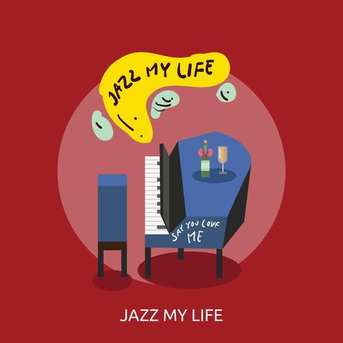 Jazz My Life Illustration conceptuelle Design vecteur