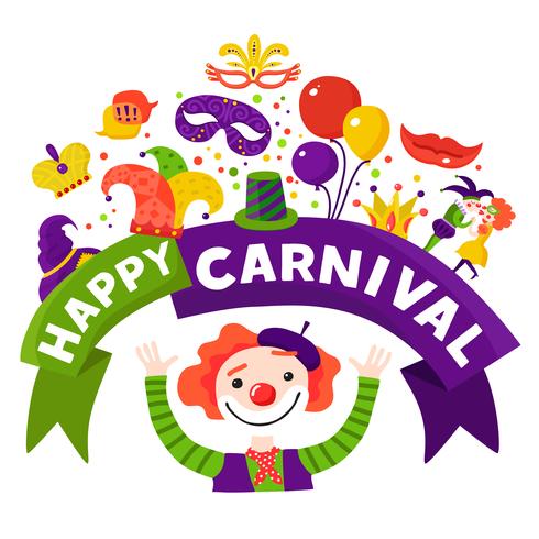 Affiche de composition festive de célébration de carnaval vecteur