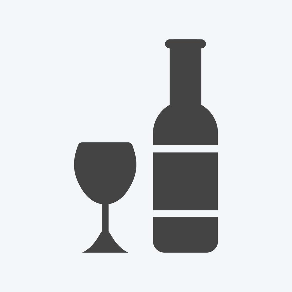 icône champagne - style glyphe - illustration simple, trait modifiable vecteur