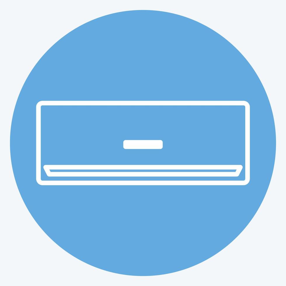 climatiseur icône 1 - style yeux bleus - illustration simple, trait modifiable vecteur