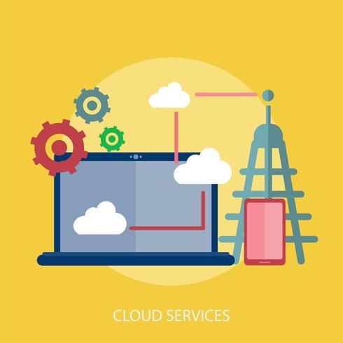 Services Cloud Illustration conceptuelle Conception vecteur