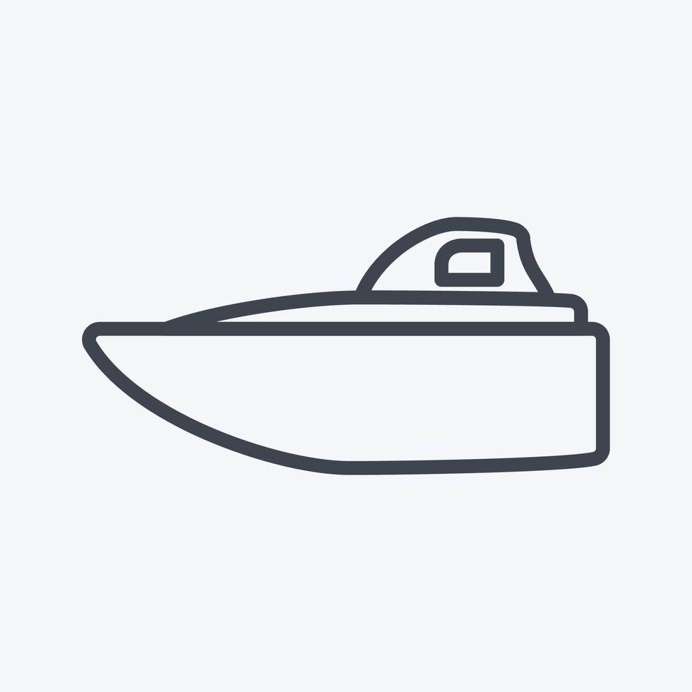 bateau de vitesse d'icône - style de ligne - illustration simple, trait modifiable vecteur