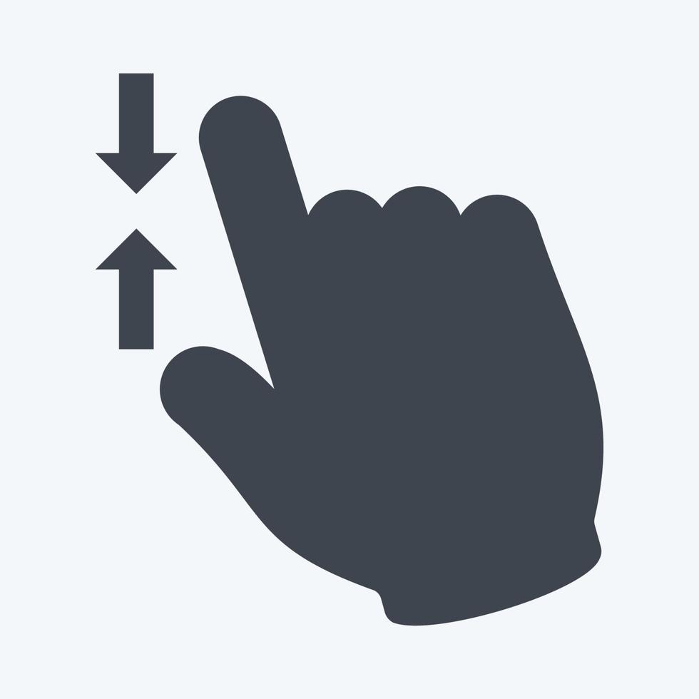 icône zoom arrière - style glyphe - illustration simple, trait modifiable vecteur