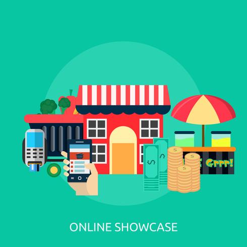 Showcase en ligne Illustration conceptuelle Design vecteur