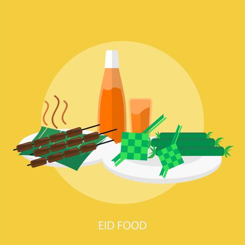 Eid Food Illustration conceptuelle Design vecteur