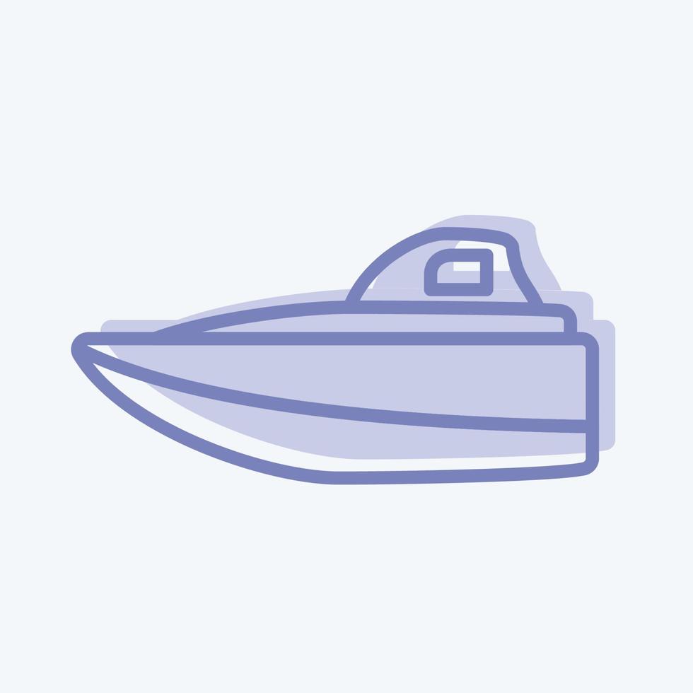 bateau de vitesse d'icône - style à deux tons - illustration simple, trait modifiable vecteur