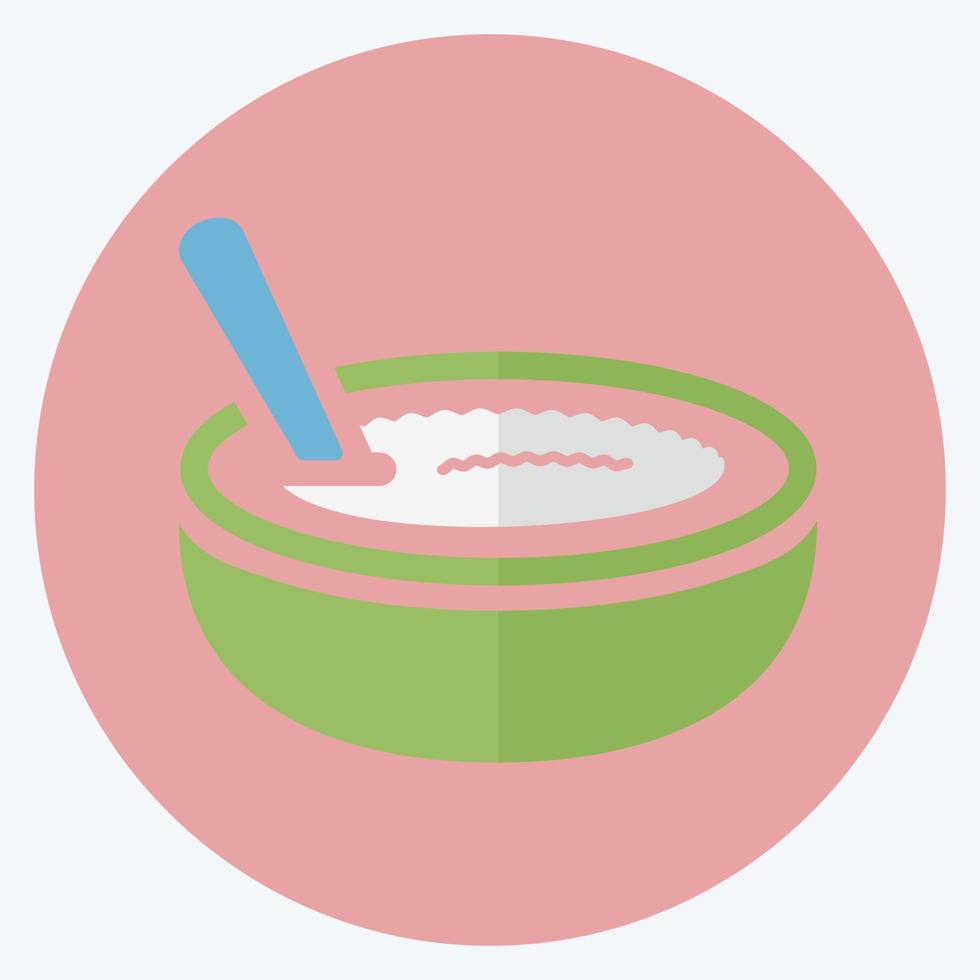riz au lait icône - style plat - illustration simple, trait modifiable vecteur