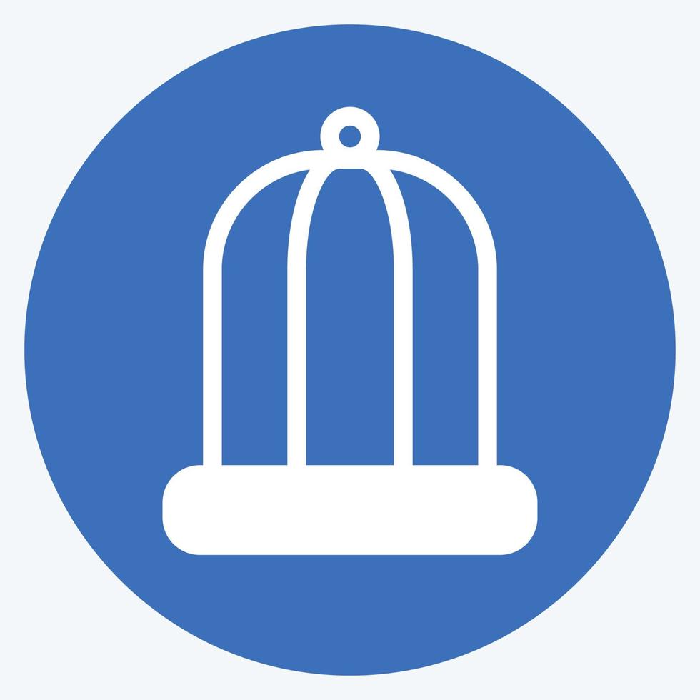 cage à oiseaux icône - style ombre portée - illustration simple, trait modifiable vecteur
