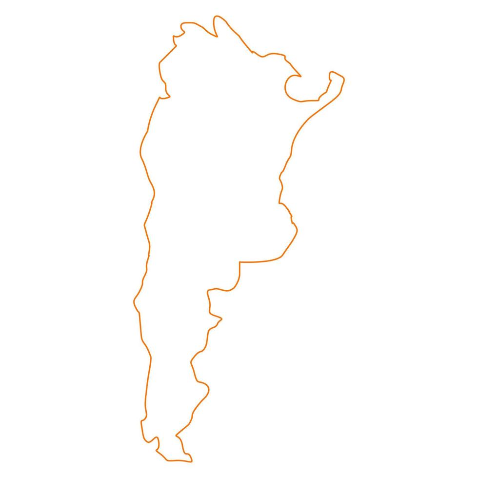 Carte de l'Argentine sur fond blanc vecteur