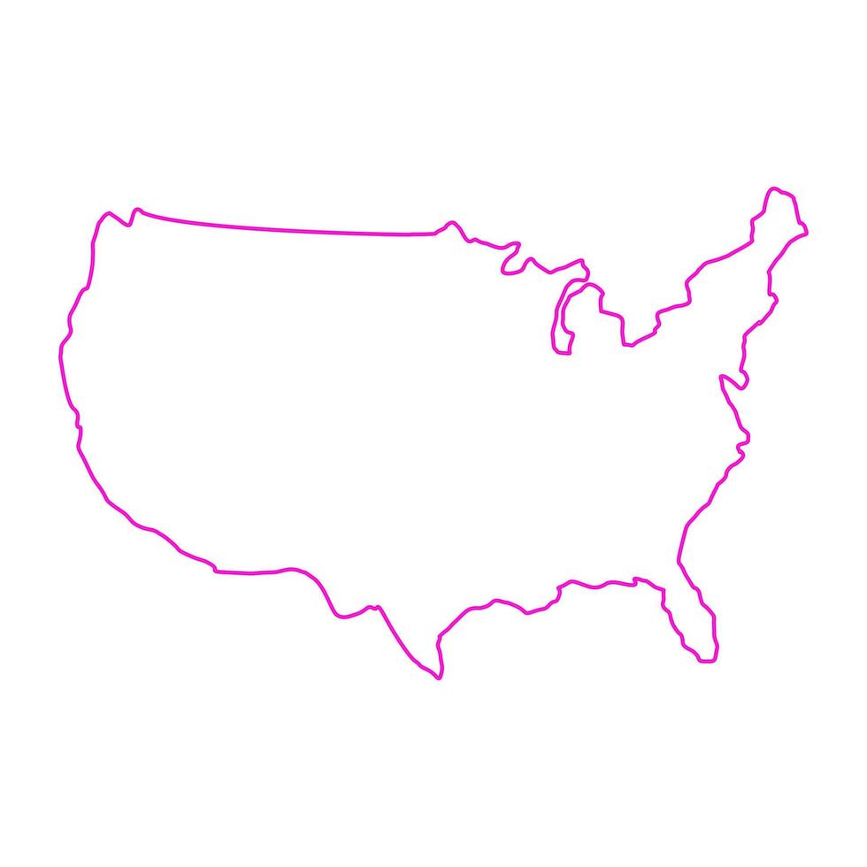 carte des états-unis sur fond blanc vecteur