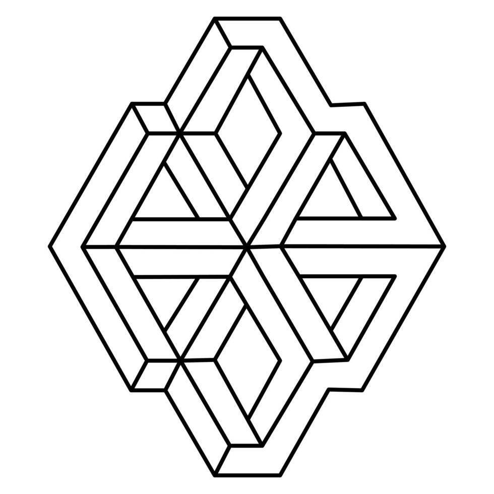 création de logo de forme impossible, objet d'illusion d'optique. op art. vecteur