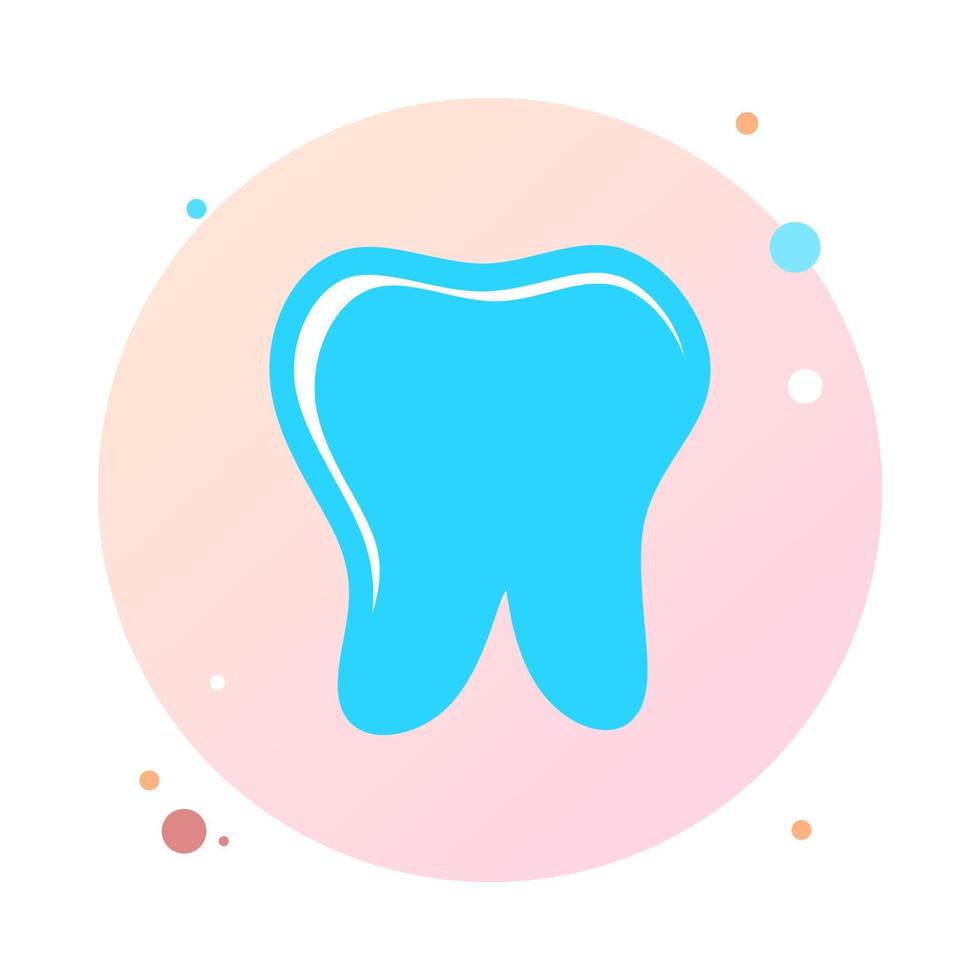 icône de dent dans l'icône de cercle. logo vectoriel créatif de clinique dentaire. symbole de dent dans l'icône de vecteur de forme ronde. concept de logotype médical dentiste stomatologie. illustration vectorielle.
