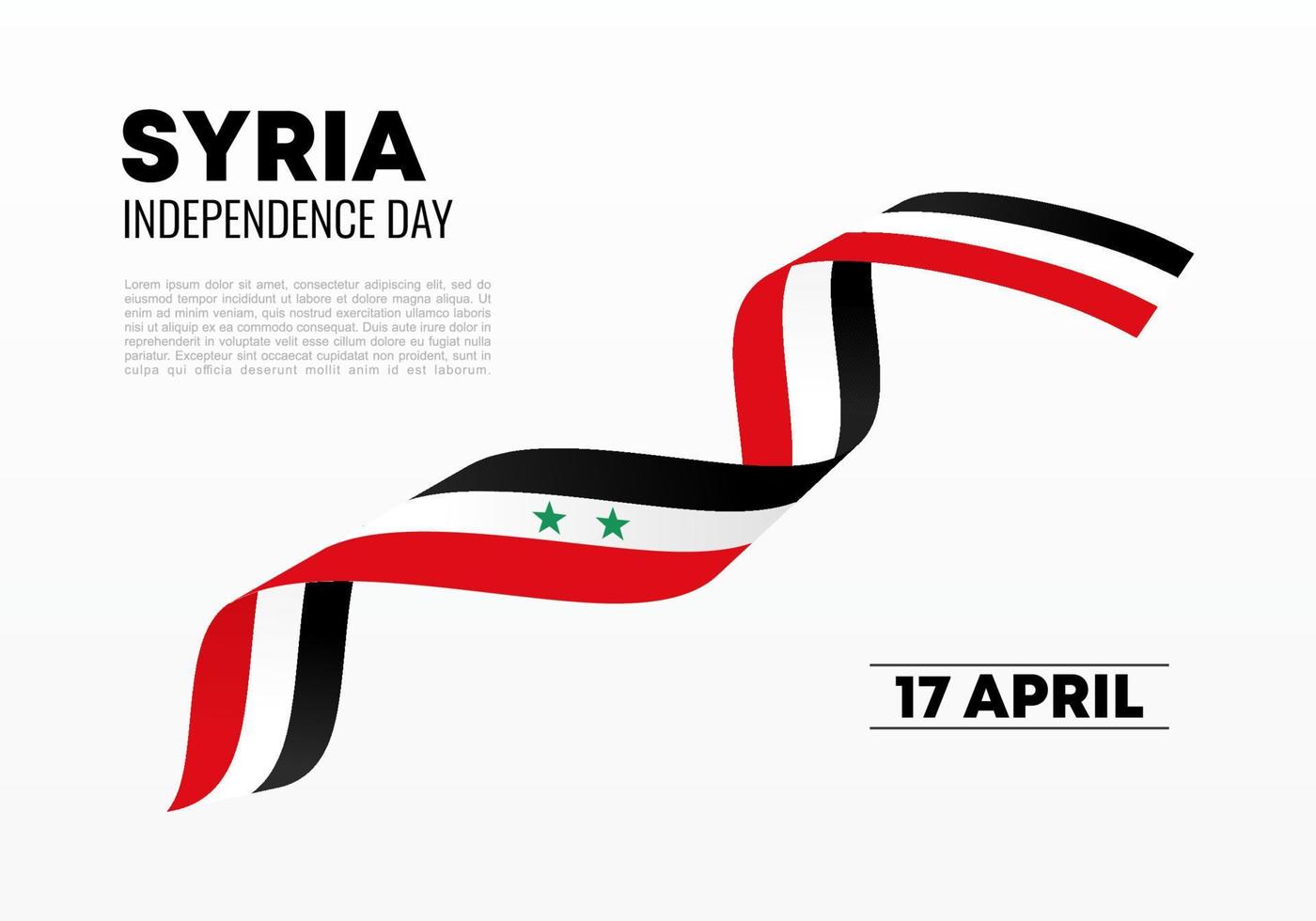 fond de la fête de l'indépendance de la syrie pour la célébration nationale le 11 avril vecteur