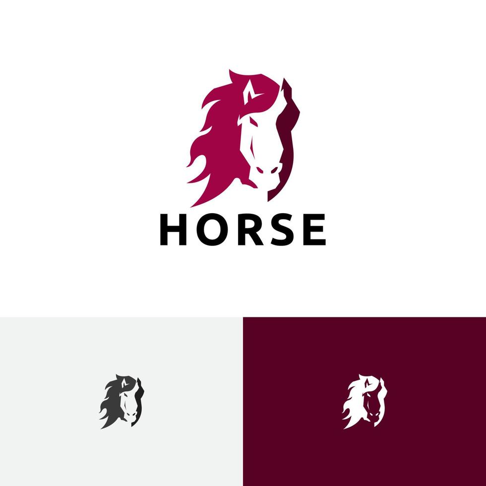 tête de cheval équestre course nature animal résumé logo vecteur