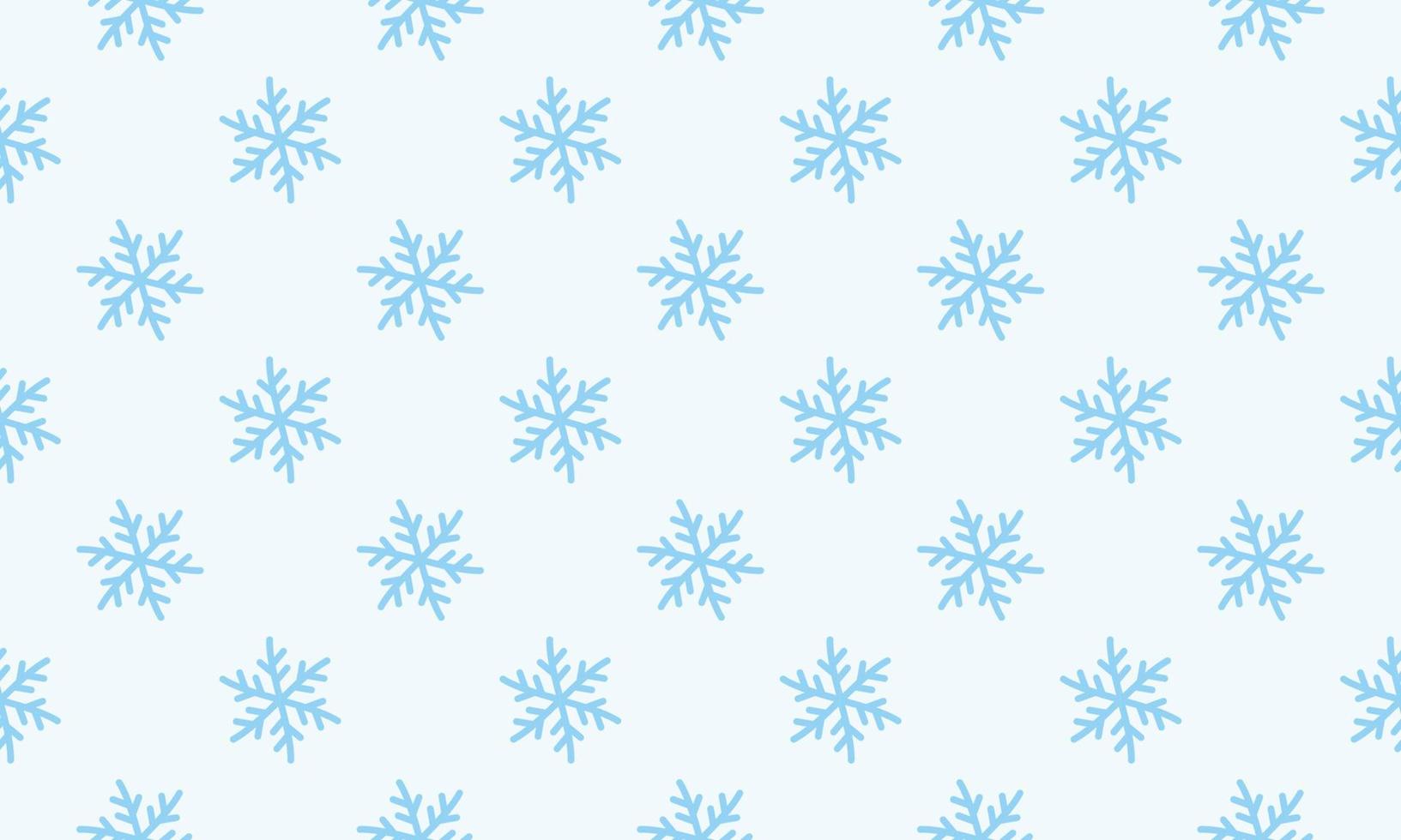 modèle sans couture simple flocon de neige. neige bleue sur fond blanc. papier peint abstrait, décoration d'emballage. symbole de l'hiver vecteur