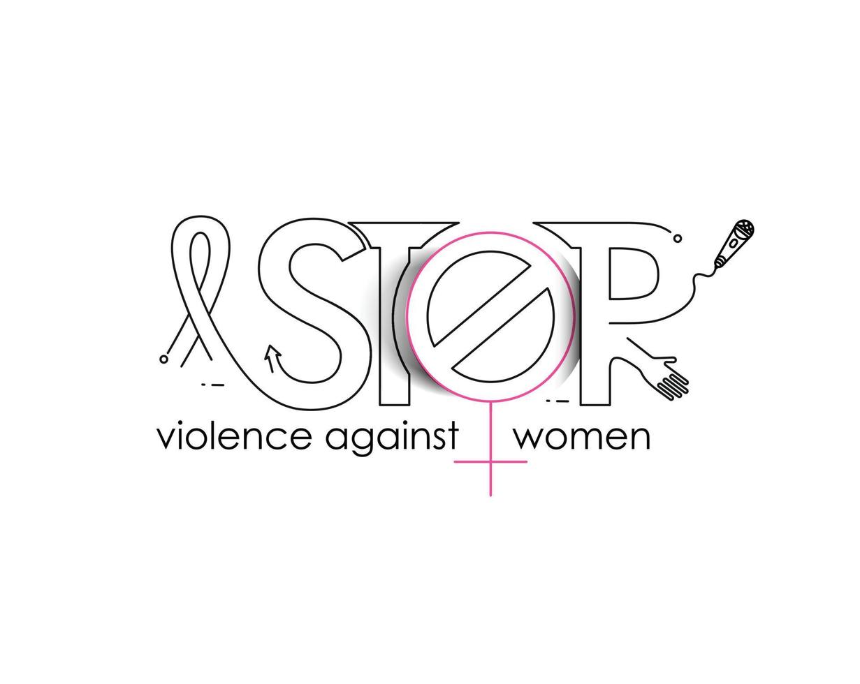 arrêter la violence à l'égard des femmes à l'occasion de la journée internationale pour l'élimination de la violence à l'égard des femmes vecteur