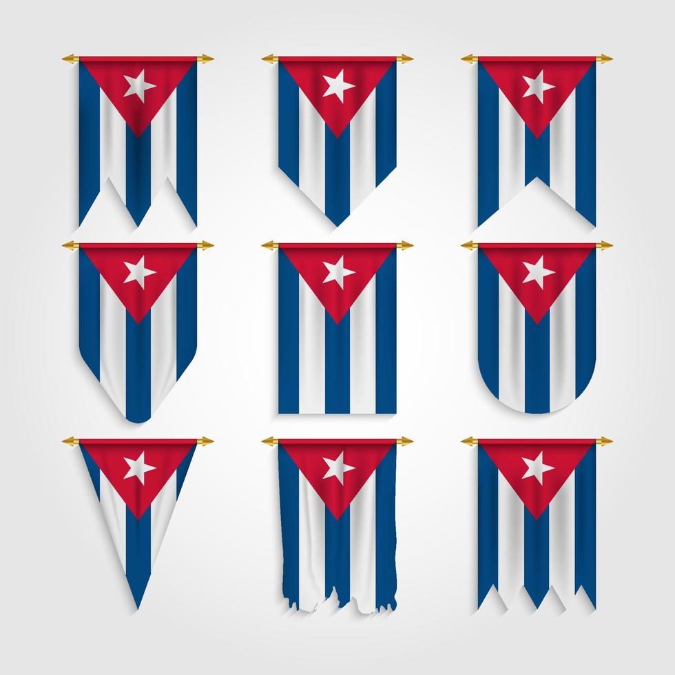 drapeau de cuba sous différentes formes, drapeau de cuba sous différentes formes vecteur