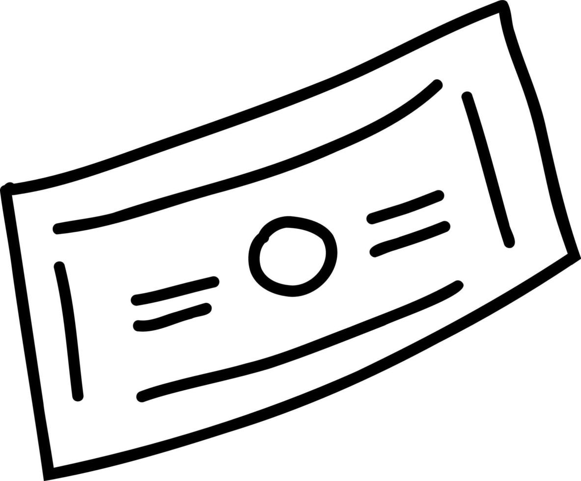 billet de banque. élément de doodle vector illustration.linear pour la conception et la décoration.