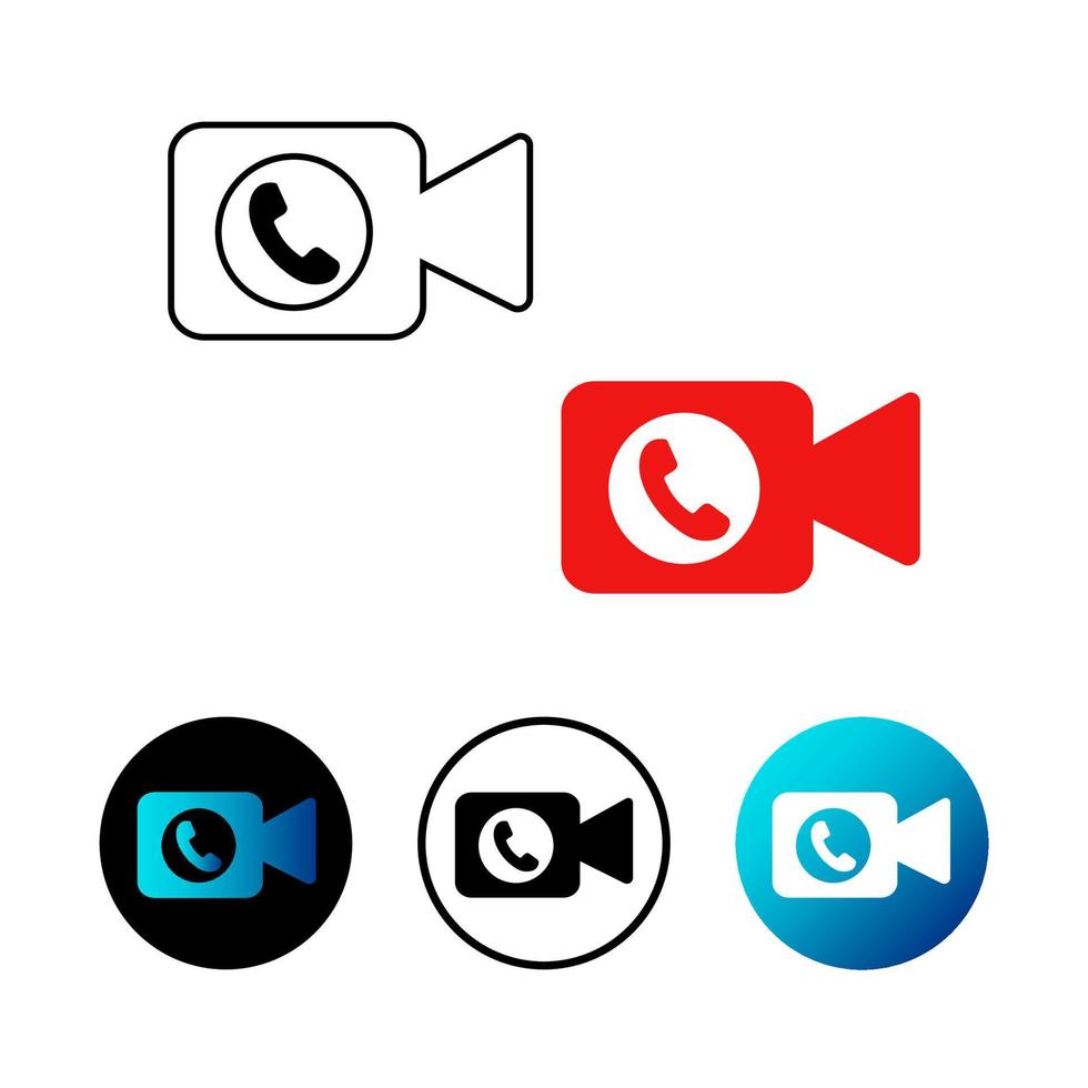 illustration d'icône d'appel vidéo abstrait vecteur
