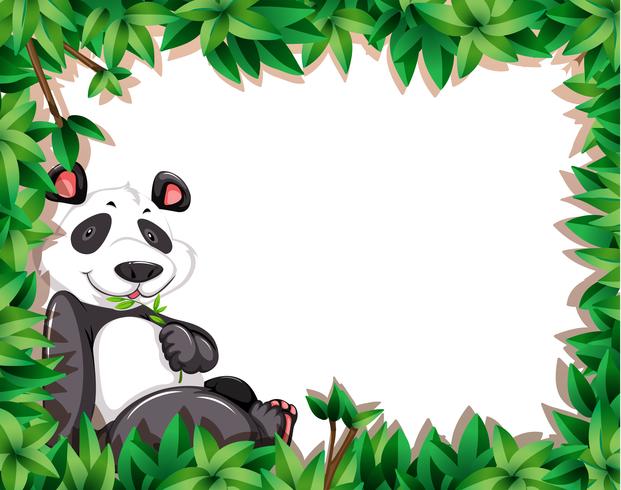Un panda sur cadre nature vecteur